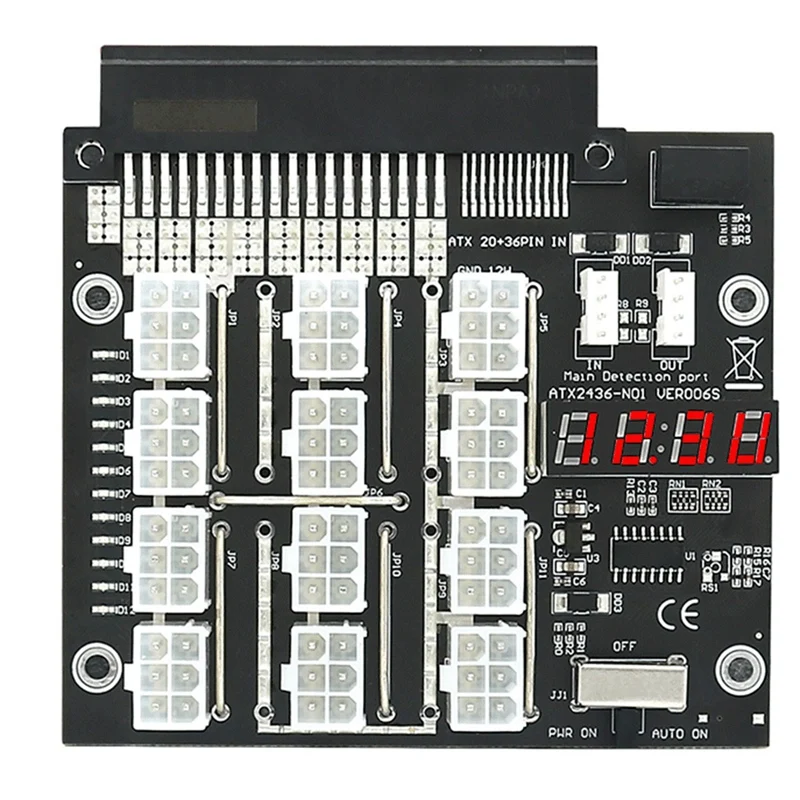 ATX 12 Ports 6Pin Breakout Board Power Supply Converter With Flash LED For Dell PSU Server 750W 1100W 2000W For Mining
ATX 12 Ports 6Pin Breakout Board Power Supply Converter With Flash LED For Dell PSU Server 750W 1100W 2000W For Mining