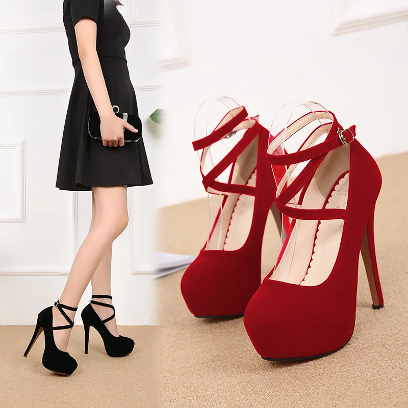Shoes Woman Pumps Cross-tied Ankle Strap Wedding Party Shoes Platform dress Women Shoes High Heels 14cm Suede ladies shoes 35-46
Shoes Woman Pumps Cross-tied Ankle Strap Wedding Party Shoes Platform dress Women Shoes High Heels 14cm Suede ladies shoes 35-46