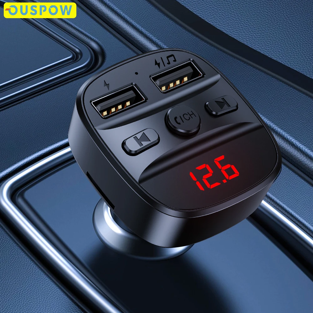 Ouspow Car Bluetooth FM Transmitter MP3 Player Bluetooth Speaker Audio Adapter One Button Hands-Free USB Fast Car Charger
Ouspow Car Bluetooth FM Transmitter MP3 Player Bluetooth Speaker Audio Adapter One Button Hands-Free USB Fast Car Charger