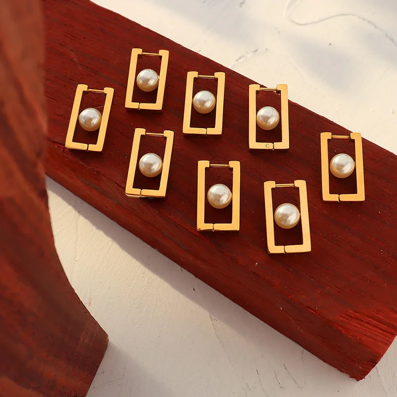 Женские серьги с искусственным жемчугом ANENJERY, простые квадратные серьги из нержавеющей стали 316L, украшения для вечеринки, ювелирные издели... 
Женские серьги с искусственным жемчугом ANENJERY, простые квадратные серьги из нержавеющей стали 316L, украшения для вечеринки, ювелирные издели...