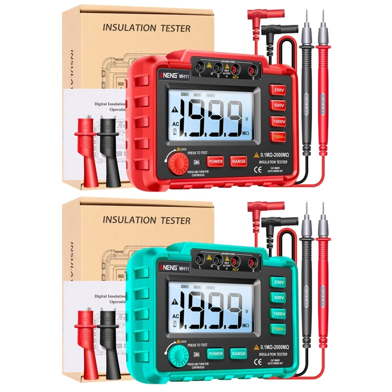 Upgraded Digital Megohmmeter Meters 250/500/1000V Insulation Earth Resistance Meters Tester Cable Voltmeter Megger Dropship
Upgraded Digital Megohmmeter Meters 250/500/1000V Insulation Earth Resistance Meters Tester Cable Voltmeter Megger Dropship