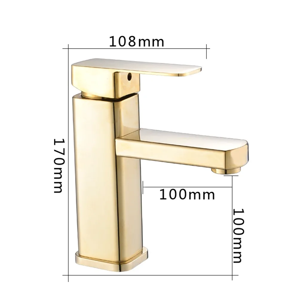 Golden Square 304 Stainless Steel Basin Faucet Home Hotel Bathroom Faucet Hot Cold Water Sink Tap Deck Mounted
Golden Square 304 Stainless Steel Basin Faucet Home Hotel Bathroom Faucet Hot Cold Water Sink Tap Deck Mounted