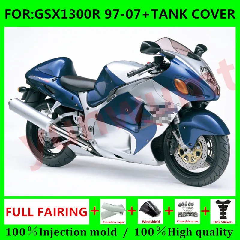 Motorcycle HAYABUSA Fairing + Tank Cover for Suzuki GSXR1300 03 04 05 06 07 GSX1300R 97 98 99 00 01 02 Fairings set blue silver
Motorcycle HAYABUSA Fairing + Tank Cover for Suzuki GSXR1300 03 04 05 06 07 GSX1300R 97 98 99 00 01 02 Fairings set blue silver