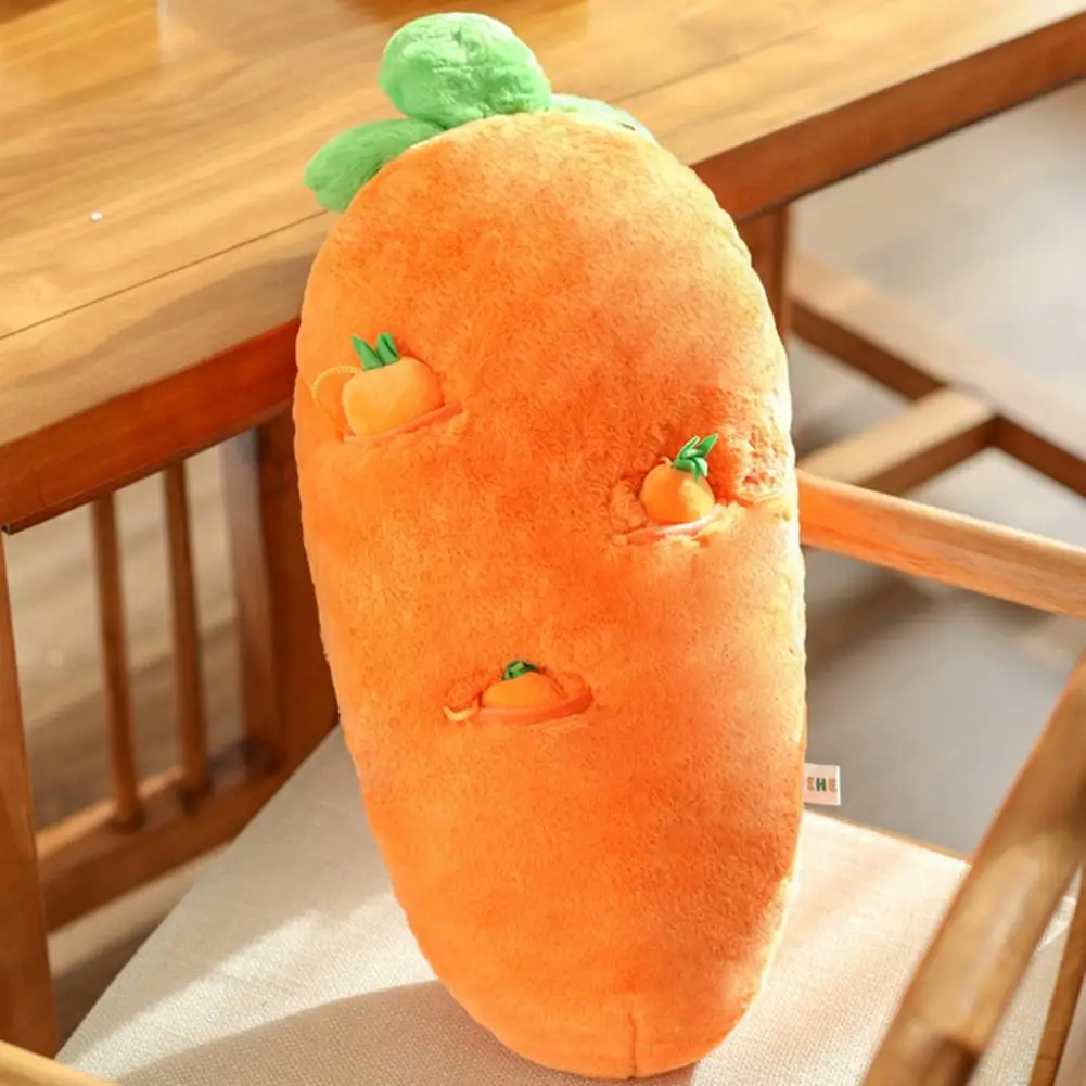 

Cute 3D Stretchy Couch Carrot Stuffed Doll Ornament Carrot Plush Toy Lightweight Create Atmosphere