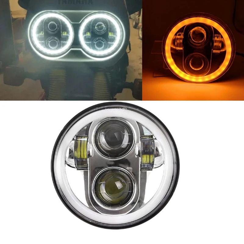 Motorcycle 5.75Inch LED Headlight with DRL Halo Ring For Sportster XL1200 883 5-3/4" LED Headlamp for Indian Scout
Motorcycle 5.75Inch LED Headlight with DRL Halo Ring For Sportster XL1200 883 5-3/4" LED Headlamp for Indian Scout