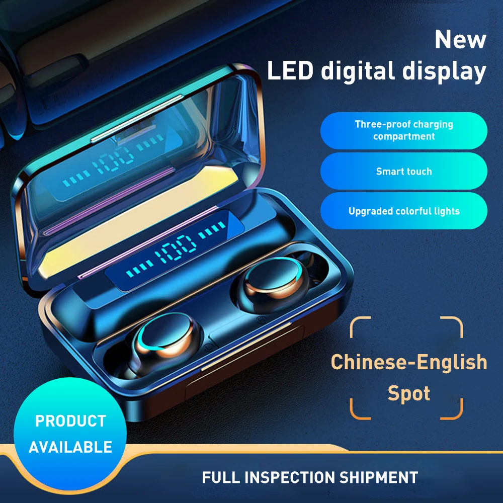 TWS Bluetooth 5.0 Earphones 2200mAh Charging Box Wireless Headphone 9D Stereo Sports Waterproof Earbuds Headsets With Microphone
TWS Bluetooth 5.0 Earphones 2200mAh Charging Box Wireless Headphone 9D Stereo Sports Waterproof Earbuds Headsets With Microphone