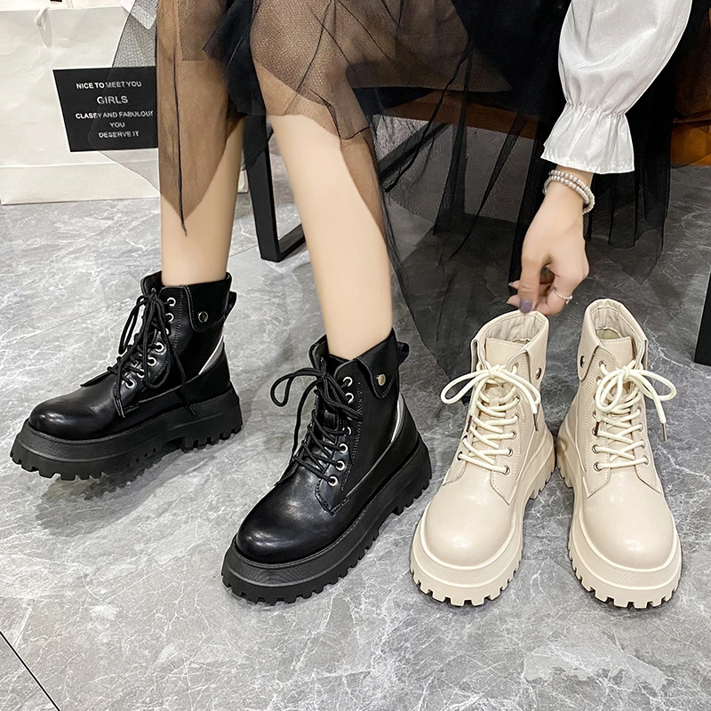 2022 Women Ankle Boots Leather Platform Punk Boots Woman Chunky Autumn Winter Flat With Shoe Zipper Casual Fashion Sports Boots
2022 Women Ankle Boots Leather Platform Punk Boots Woman Chunky Autumn Winter Flat With Shoe Zipper Casual Fashion Sports Boots