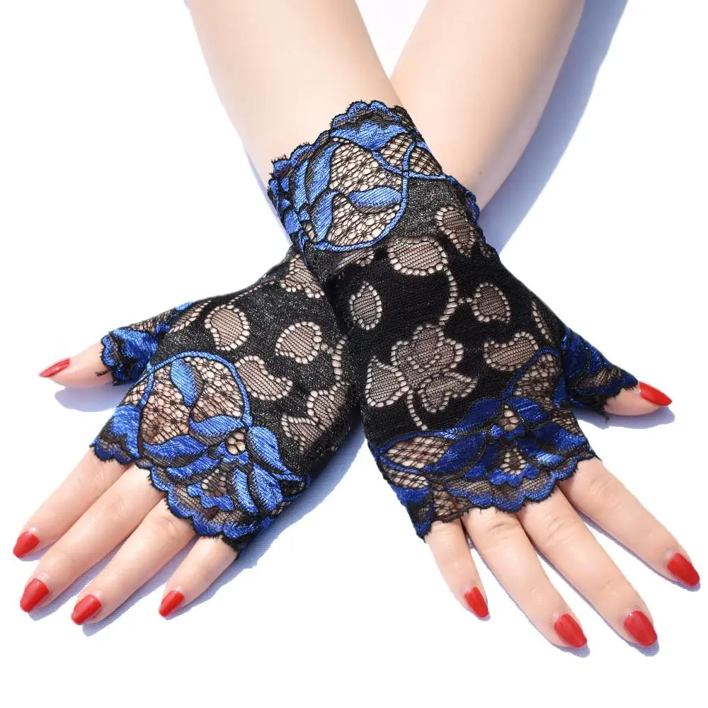 Fashion Women Sexy Fingerless Gloves Half Finger Sunscreen Short Lace Gloves Rose Flower Pattern Festival Gloves
Fashion Women Sexy Fingerless Gloves Half Finger Sunscreen Short Lace Gloves Rose Flower Pattern Festival Gloves