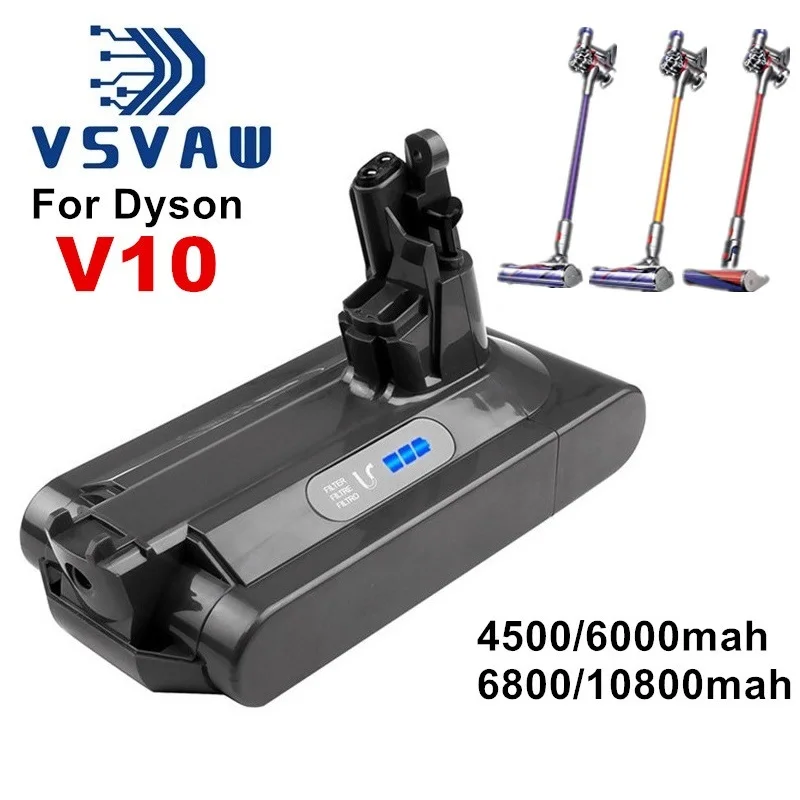 Аккумулятор для пылесоса Dyson V10 Series SV12, 4500 мАч, 6000 мАч, 6800/10800 мАч
Аккумулятор для пылесоса Dyson V10 Series SV12, 4500 мАч, 6000 мАч, 6800/10800 мАч