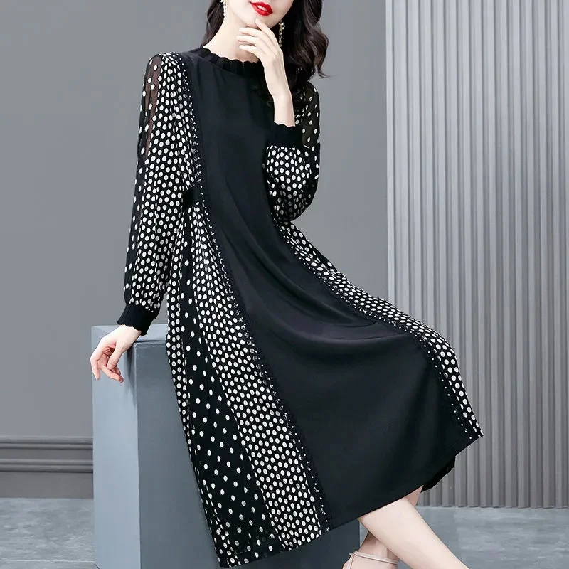 Женское жаккардовое платье в горошек, ацетатное платье из шелка тутового шелкопряда с волнистыми вставками, элегантная юбка с круглым выре...
Женское жаккардовое платье в горошек, ацетатное платье из шелка тутового шелкопряда с волнистыми вставками, элегантная юбка с круглым выре...