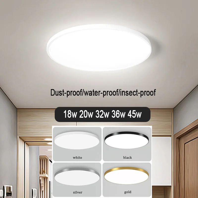 

Ультратонкие круглые светодиодные потолочные светильники, современные лампы для потолка для гостиной, спальни, кухни, балкона, коридора, ко...