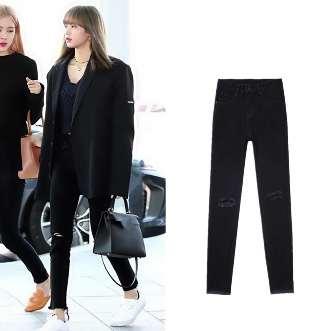 Новые корейские весенние женские модные укороченные джинсы Kpop LISA с высокой талией, женские узкие рваные джинсы, винтажная уличная одежда, д...
Новые корейские весенние женские модные укороченные джинсы Kpop LISA с высокой талией, женские узкие рваные джинсы, винтажная уличная одежда, д...