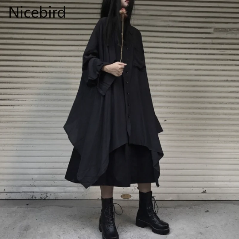 Nicebird Gothic 2 Piece Set Women Loose Irregular Button Shirts Midi Skirts Matching Sets Dark Black Style Streetwear Two-Piece
Nicebird Gothic 2 Piece Set Women Loose Irregular Button Shirts Midi Skirts Matching Sets Dark Black Style Streetwear Two-Piece