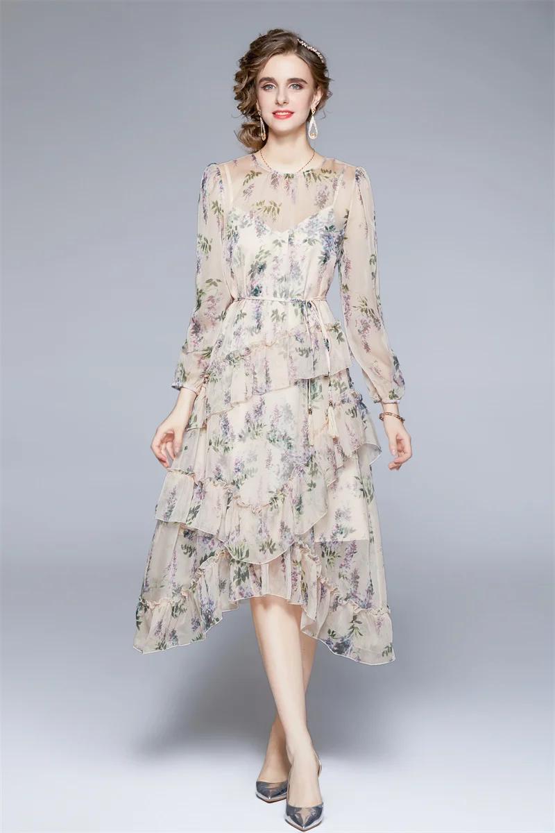 High Quality Women Elegant Print Dress Spring Ruffle Long Sleeve Cocktail Party Robe Female Vintage Asymmetrical Dresses Vestido
High Quality Women Elegant Print Dress Spring Ruffle Long Sleeve Cocktail Party Robe Female Vintage Asymmetrical Dresses Vestido