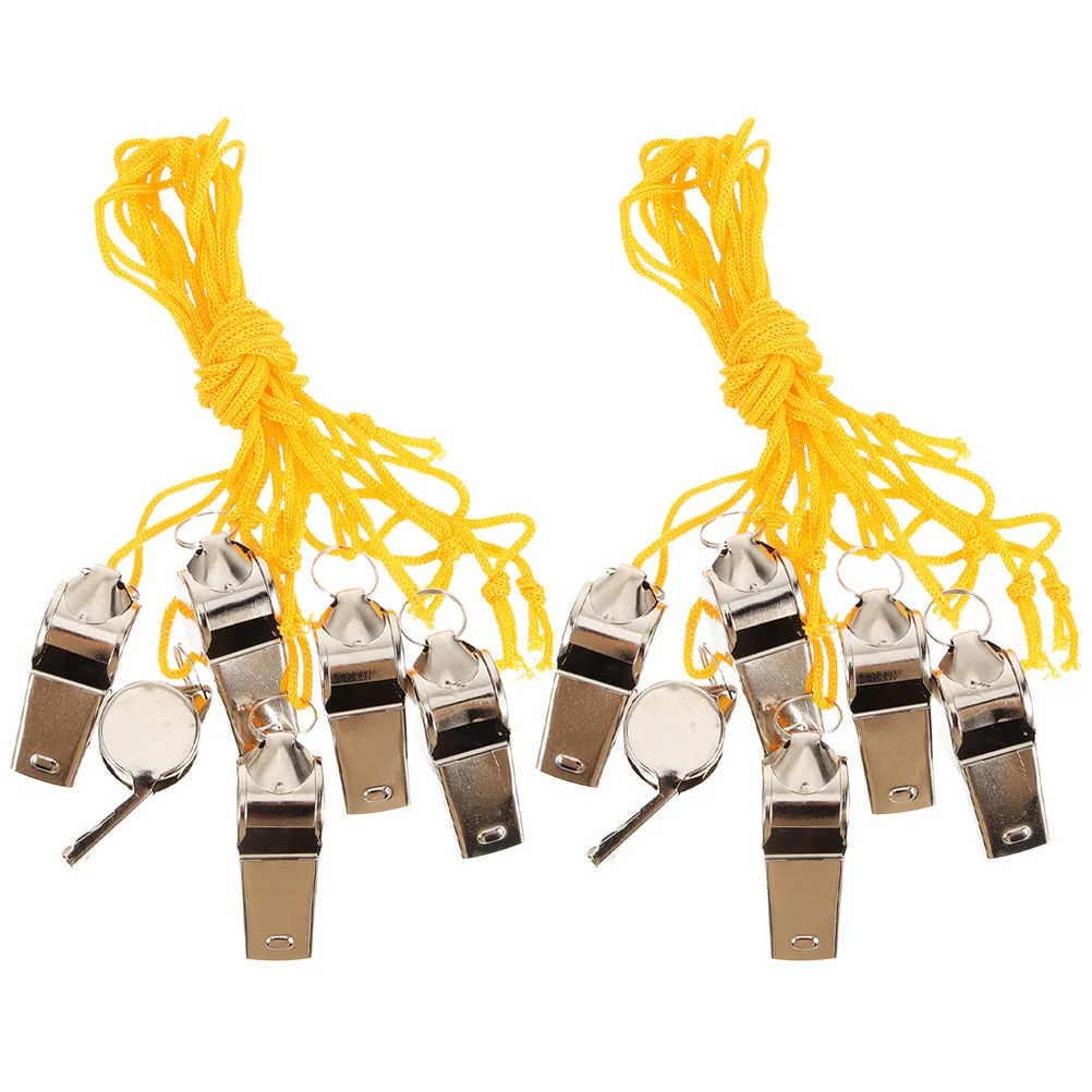 

12 Pcs Lanyards Bulk Sports Whistle Volleyball Football Metal Whistles Adults Stainless Steel