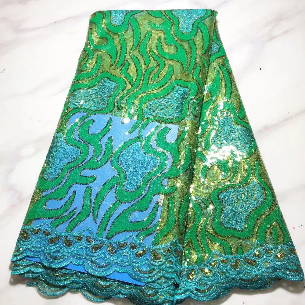 African Lace Fabric 2022 High Quality Elegant Nigerian Sequins Net Embroidered French Tulle 5 Yards For Sew Clothes
African Lace Fabric 2022 High Quality Elegant Nigerian Sequins Net Embroidered French Tulle 5 Yards For Sew Clothes