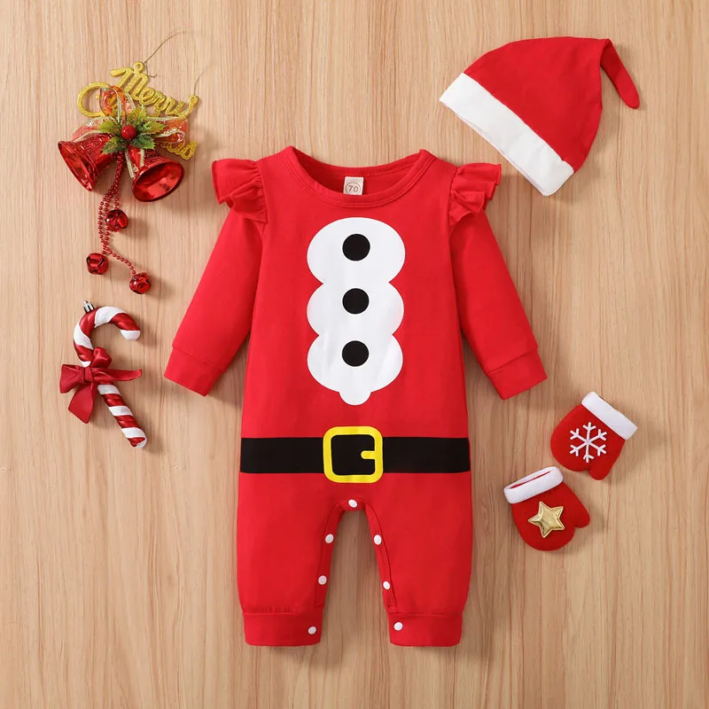 SUNSIOM Baby Chrisrmas Romper 2pcs Fall Winter Ouftit Long Sleeve Round Neck Print Loose Button Jumpsuit + Red Hat Set
SUNSIOM Baby Chrisrmas Romper 2pcs Fall Winter Ouftit Long Sleeve Round Neck Print Loose Button Jumpsuit + Red Hat Set
