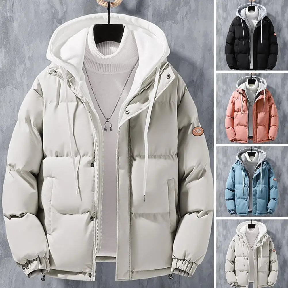 Men Autumn Winter Hooded Long Sleeve Coat Fake Two Pieces Pockets Zipper Placket Jacket Windproof Thickened Cotton Outwear
Men Autumn Winter Hooded Long Sleeve Coat Fake Two Pieces Pockets Zipper Placket Jacket Windproof Thickened Cotton Outwear