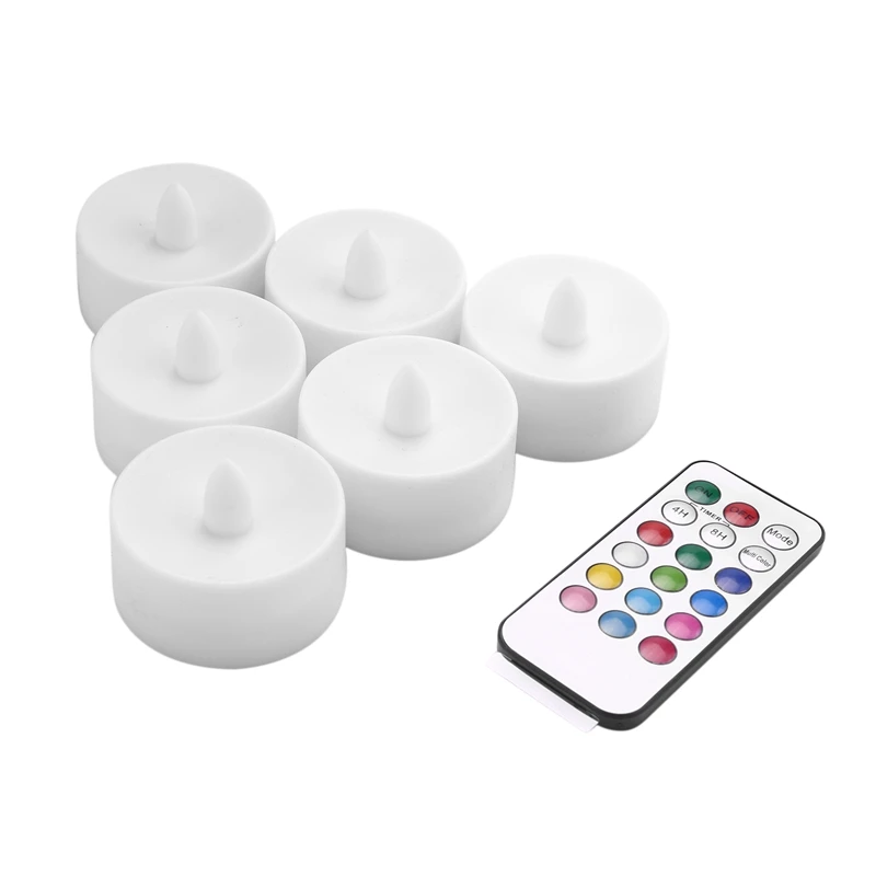6Pcs Flameless Candles Battery Operated LED Tea Lights Fake Candles Led Candles With 18-Key Timer Remote Control
6Pcs Flameless Candles Battery Operated LED Tea Lights Fake Candles Led Candles With 18-Key Timer Remote Control