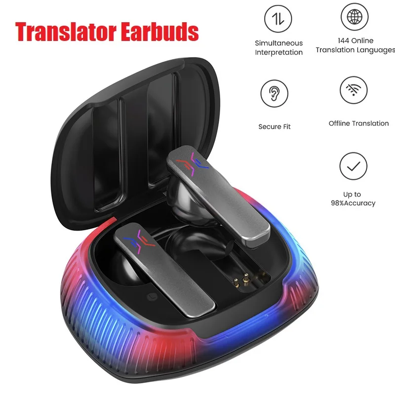 Original 74 Languages Translatoe Earbuds Smart Voice Translate Real Time Support Online OffLine 4 Translation Mode AI Conversion
Original 74 Languages Translatoe Earbuds Smart Voice Translate Real Time Support Online OffLine 4 Translation Mode AI Conversion