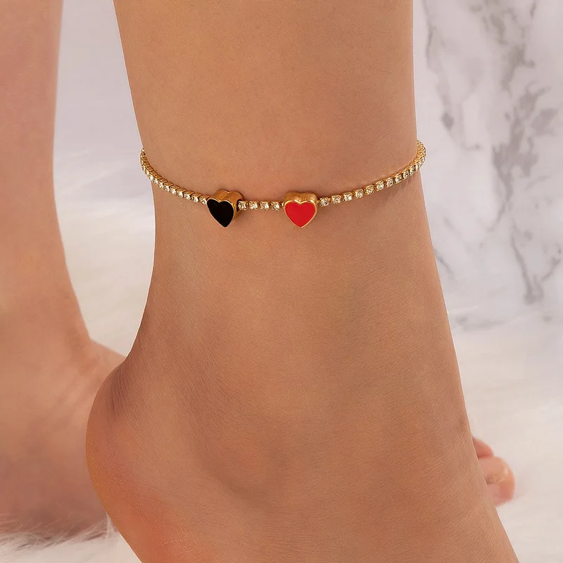 Trendy Rhinestone Chain Couple Heart Anklet For Women Bohemian Summer Sandy Beach Footwear Leg Bracelets Female Foot Jewelry
Trendy Rhinestone Chain Couple Heart Anklet For Women Bohemian Summer Sandy Beach Footwear Leg Bracelets Female Foot Jewelry