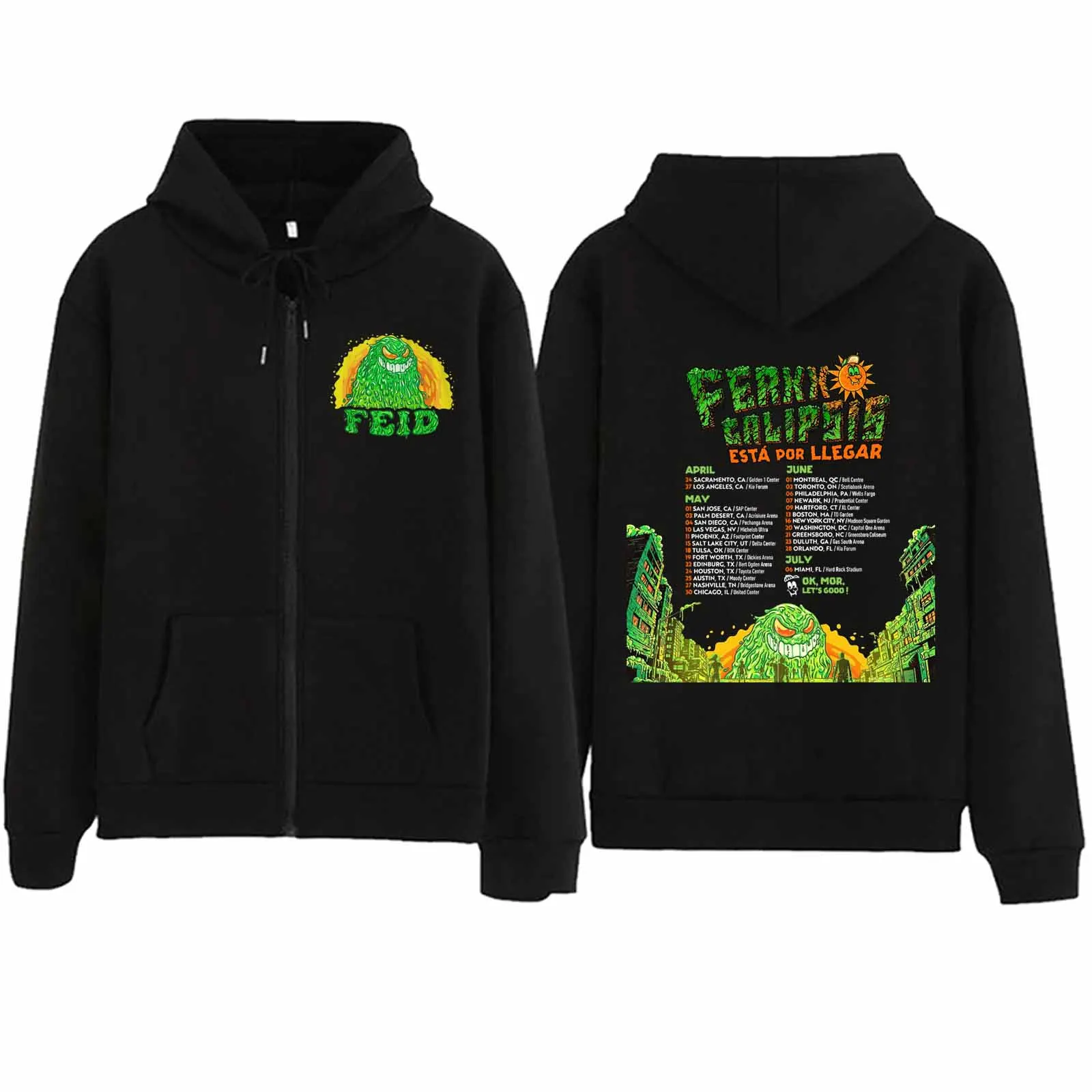 Feliz Cumpleanos Ferxxo Feid толстовка на молнии Harajuku пуловер Топы Свитшот уличная одежда