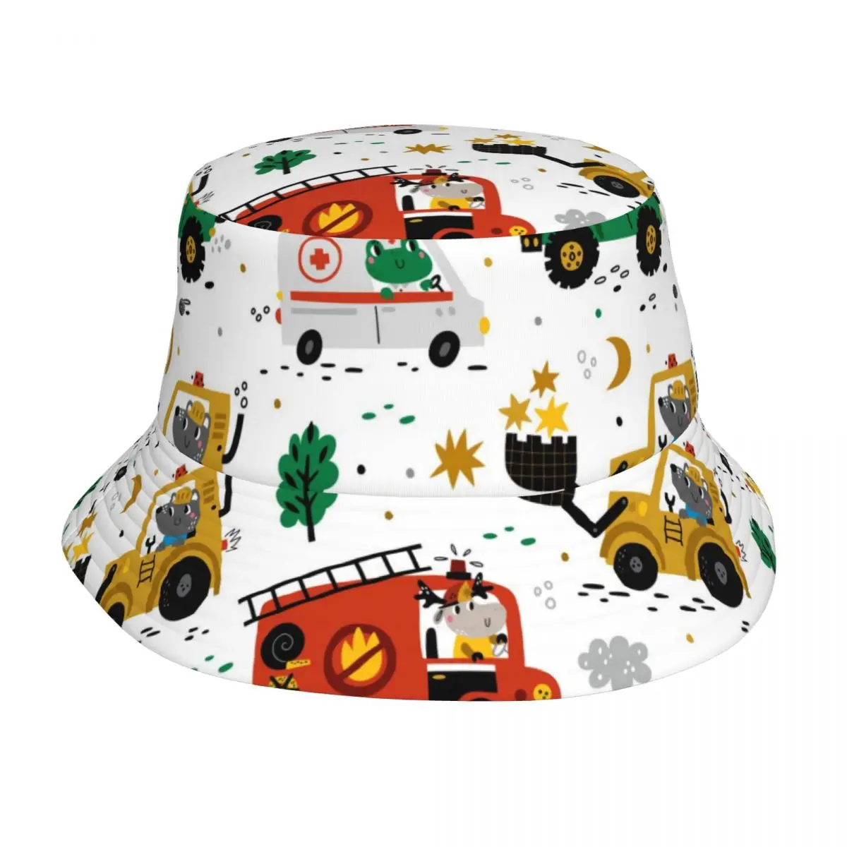 

Cute Forest Animals In Funny Cars Unisex Casual Sun Hat Bucket Hat for Men Women Bob Hip Hop Caps Summer Fisherman Hat Panama