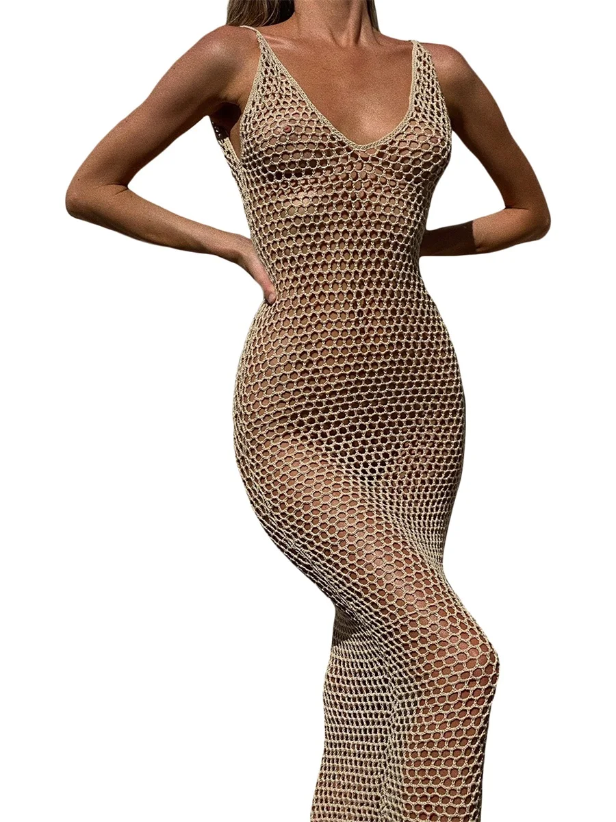 Women s Crochet Bikini Cover Ups Sleeveless Backless Hollow Out Swimsuit Cover Up Dress
Women s Crochet Bikini Cover Ups Sleeveless Backless Hollow Out Swimsuit Cover Up Dress