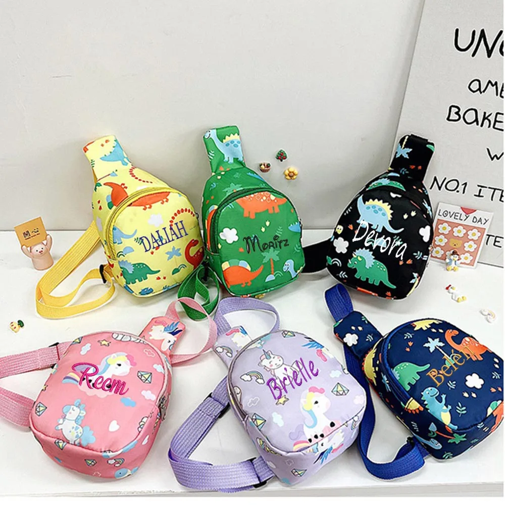 Cute Dinosaur New Children's Bag Custom Embroidered Name Baby One Shoulder Bag Personalized Boys Girls Chest Bag Gift Bags
Cute Dinosaur New Children's Bag Custom Embroidered Name Baby One Shoulder Bag Personalized Boys Girls Chest Bag Gift Bags