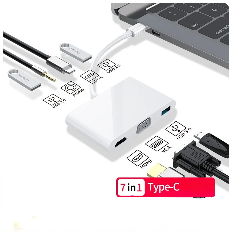 USB-концентратор с портом Type-C на HDMI, адаптер USB 3,0 7 в 1, док-станция типа C для MacBook Pro Air USB C Splitte
USB-концентратор с портом Type-C на HDMI, адаптер USB 3,0 7 в 1, док-станция типа C для MacBook Pro Air USB C Splitte