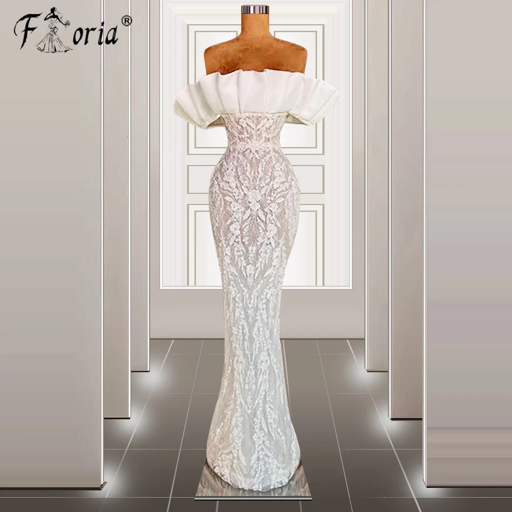 Elegant Strapless Mermaid Prom Dresses Floral Lace Appliques Off the Shoulder Evening Gowns Saudi Arabic Formal Party Dress
Elegant Strapless Mermaid Prom Dresses Floral Lace Appliques Off the Shoulder Evening Gowns Saudi Arabic Formal Party Dress