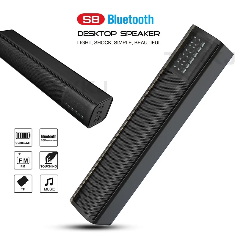 Wireless bluetooth speaker mobile phone multimedia bass alarm clock audio portable speaker music player BT5.0 AUX input 2200mAh
Wireless bluetooth speaker mobile phone multimedia bass alarm clock audio portable speaker music player BT5.0 AUX input 2200mAh