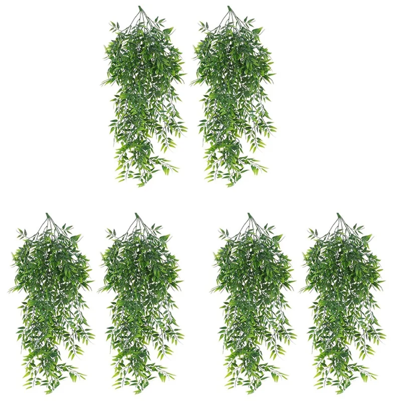 6 Pack Hanging Artificial Plants Bamboo Faux Hanging Bamboo Leaves Weeping Drooping Plant For Indoor Outdoor Wall Home
6 Pack Hanging Artificial Plants Bamboo Faux Hanging Bamboo Leaves Weeping Drooping Plant For Indoor Outdoor Wall Home