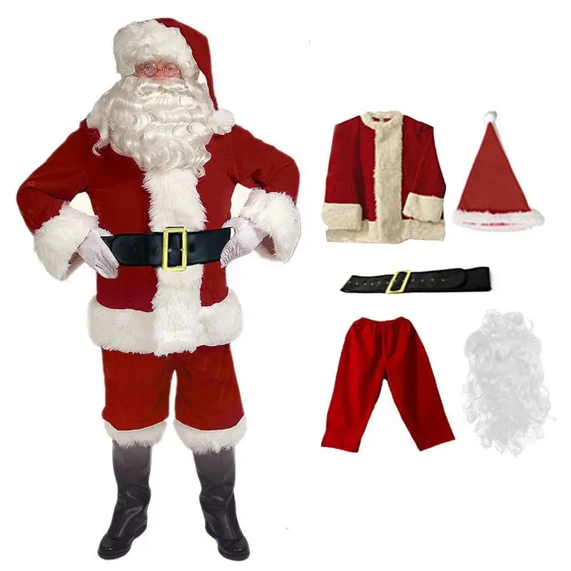 Santa Claus Costume For Men Red Men Deluxe Santa Costume Suit With Hat Belt Coat Pants 5 Pieces Santa Velvet Plush Outfit
Santa Claus Costume For Men Red Men Deluxe Santa Costume Suit With Hat Belt Coat Pants 5 Pieces Santa Velvet Plush Outfit