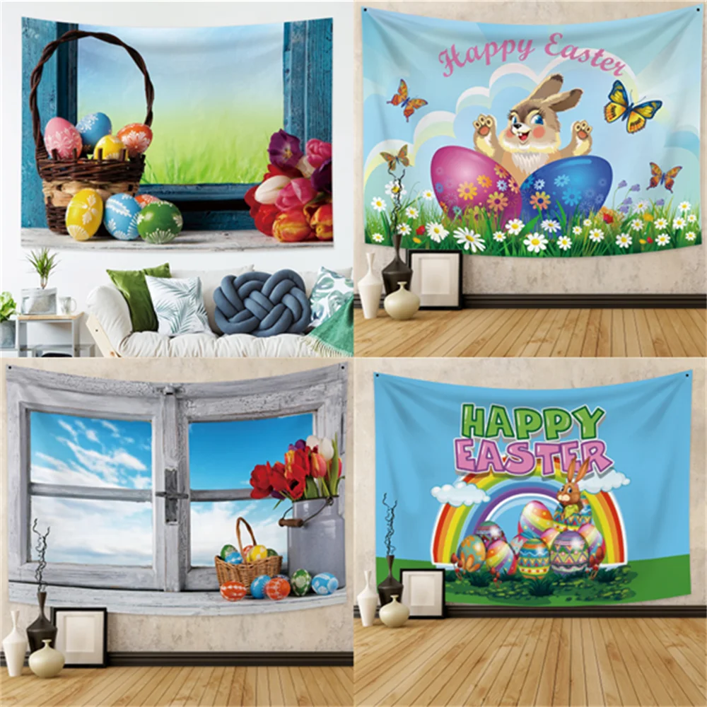 Happy Easter Day Tapestry Cute Cartoon Rabbit Egg Tulip Painting Big Wall Cover Blankets Home Fashion Wall Decor Polyester Mat
Happy Easter Day Tapestry Cute Cartoon Rabbit Egg Tulip Painting Big Wall Cover Blankets Home Fashion Wall Decor Polyester Mat