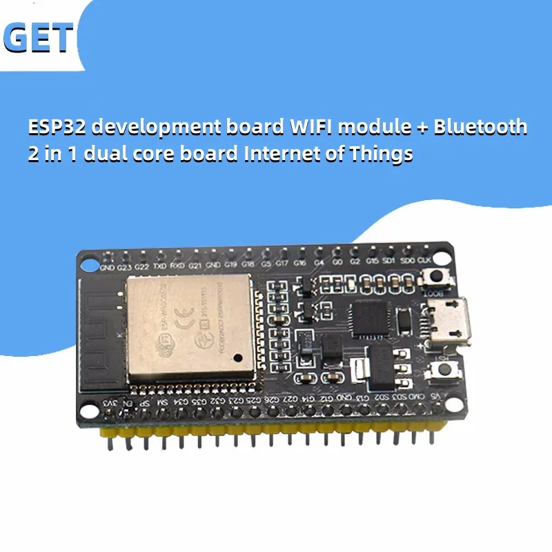 Макетная плата ESP32, модуль Wi-Fi + Bluetooth 2 в 1, двухъядерная плата, Интернет вещей
Макетная плата ESP32, модуль Wi-Fi + Bluetooth 2 в 1, двухъядерная плата, Интернет вещей