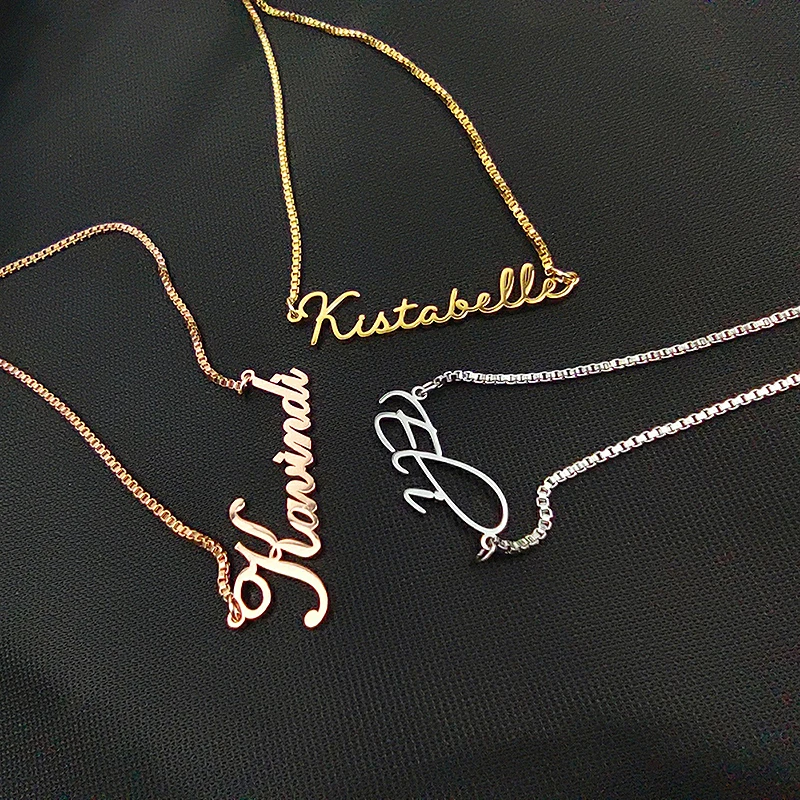 Personality Stainless Steel Gold Necklace Men Custom Name Letter Nameplate Pendant Choker Women Jewelry Accessorie Free Shipping
Personality Stainless Steel Gold Necklace Men Custom Name Letter Nameplate Pendant Choker Women Jewelry Accessorie Free Shipping