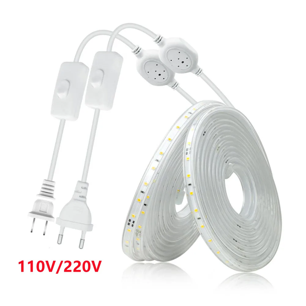 SMD2835 AC110V/220V LED Strip Flexible Light 120leds/m Waterproof Led Tape LED Light Push Button / Dimmer Switch With Power Plug
SMD2835 AC110V/220V LED Strip Flexible Light 120leds/m Waterproof Led Tape LED Light Push Button / Dimmer Switch With Power Plug