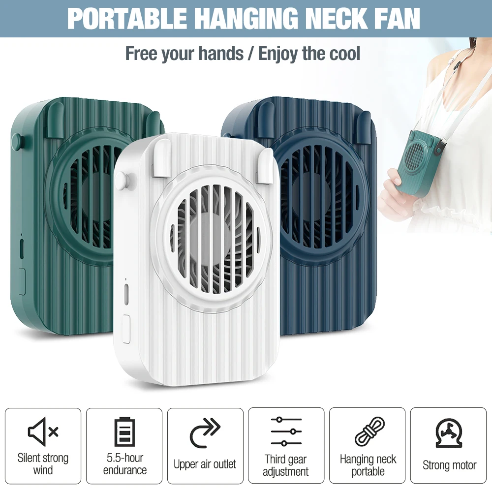 Mini Portable Bladeless Neck Fan USB Rechargeable Mute Fans 3 Speed Adjustable Cooling Fan Summer Outdoor Hanging Air Cooler
Mini Portable Bladeless Neck Fan USB Rechargeable Mute Fans 3 Speed Adjustable Cooling Fan Summer Outdoor Hanging Air Cooler