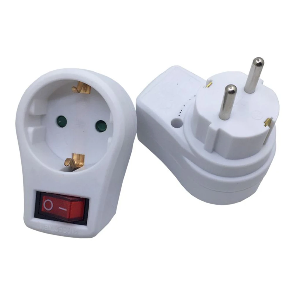 

Socket Supplies Socket Outlet Conversion Plug European Type Flame Retardant PP White With Switch Switches Sockets