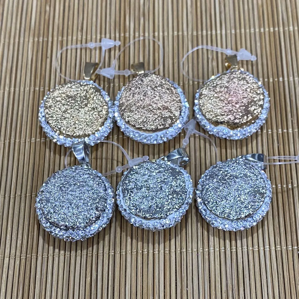 Natural Stone Crystal Pendant Round Exquisite Fashion Rhinestones Rim Resin Charm Earrings Necklace Jewelry Crafts Wholesale
Natural Stone Crystal Pendant Round Exquisite Fashion Rhinestones Rim Resin Charm Earrings Necklace Jewelry Crafts Wholesale