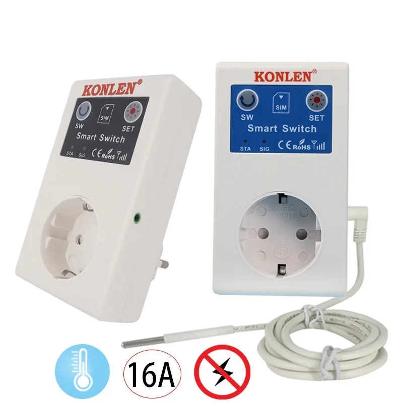 16A GSM SMS Smart Power Socket Outlet Temperature Sensor Controller Plug Intelligent Relay Switch Home Automation Remote Control
16A GSM SMS Smart Power Socket Outlet Temperature Sensor Controller Plug Intelligent Relay Switch Home Automation Remote Control
