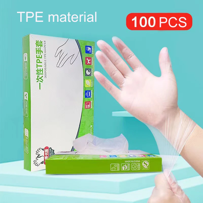 100pcs Latex Free Gloves TPE Disposable Gloves Transparent Non-Slip Acid Work Safety Food Grade Gloves Household Cleaning Gloves
100pcs Latex Free Gloves TPE Disposable Gloves Transparent Non-Slip Acid Work Safety Food Grade Gloves Household Cleaning Gloves