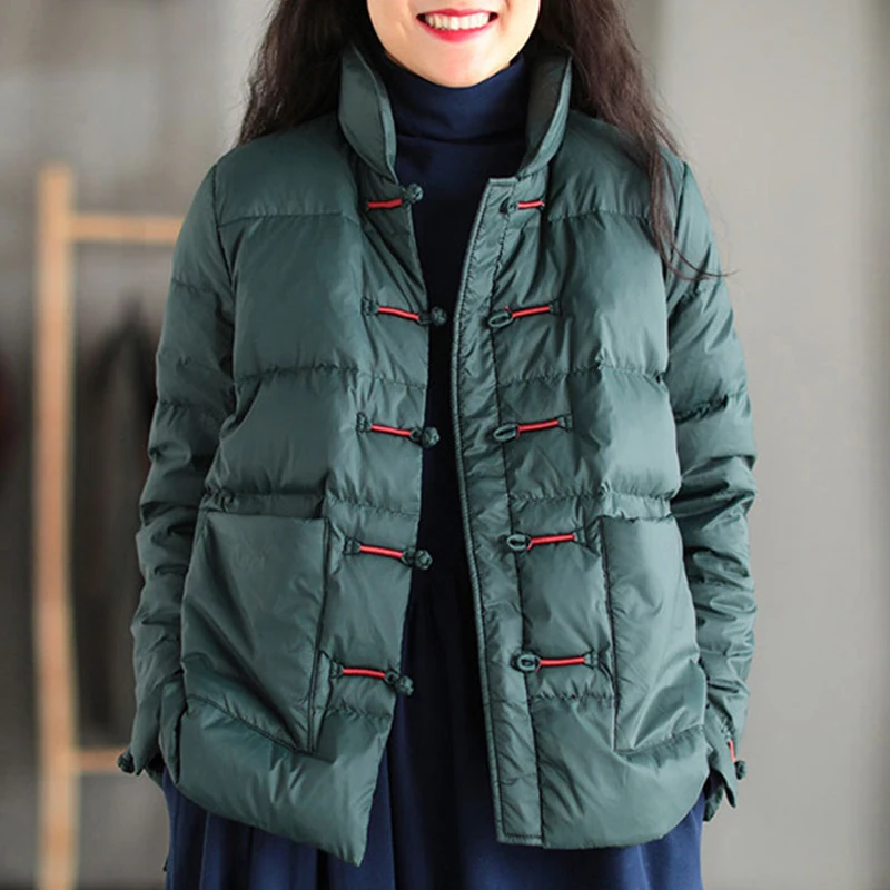 2021 Autumn Pocket Parkas Female White Duck Down Winter Down Jackets Women Vintage Single Breasted Solid Casual Loose Outwear
2021 Autumn Pocket Parkas Female White Duck Down Winter Down Jackets Women Vintage Single Breasted Solid Casual Loose Outwear