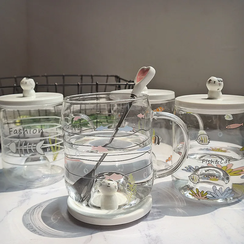 Landscape Cat Glass Water Cup Creative Cute Cup Children Breakfast Milk Juice Drink Tea Cup with Lid Present
Landscape Cat Glass Water Cup Creative Cute Cup Children Breakfast Milk Juice Drink Tea Cup with Lid Present