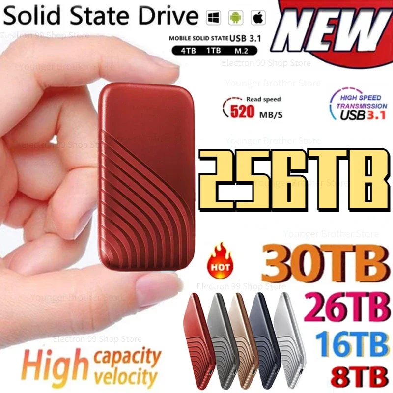 128TB 2023 High Speed M.2 SSD 2.5 256TB External HDD Mobile Hard DriveUSB3.1 6TB 8TB 30TB SSD Storage HD Hard Disk For Laptop
128TB 2023 High Speed M.2 SSD 2.5 256TB External HDD Mobile Hard DriveUSB3.1 6TB 8TB 30TB SSD Storage HD Hard Disk For Laptop