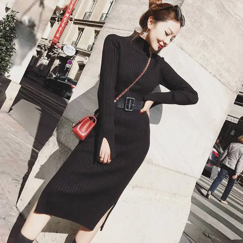 Woman Dress Split Clothes Turtleneck Dresses for Women Knee Length Cover Up Crochet Solid Midi Korean Style Knitted Trendy Y2k
Woman Dress Split Clothes Turtleneck Dresses for Women Knee Length Cover Up Crochet Solid Midi Korean Style Knitted Trendy Y2k