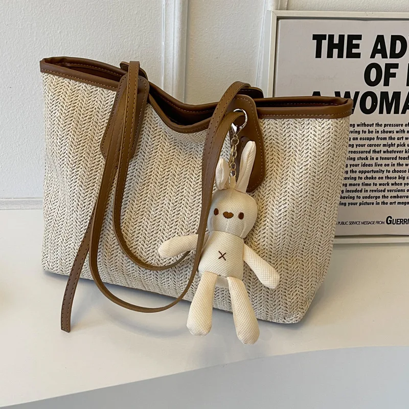 Beach Straw Woven Shoulder Bag For Women High Capacity Handbag Summer Vacation Bucket Bag Ins Chic Female Shopper Tote Bag
Beach Straw Woven Shoulder Bag For Women High Capacity Handbag Summer Vacation Bucket Bag Ins Chic Female Shopper Tote Bag