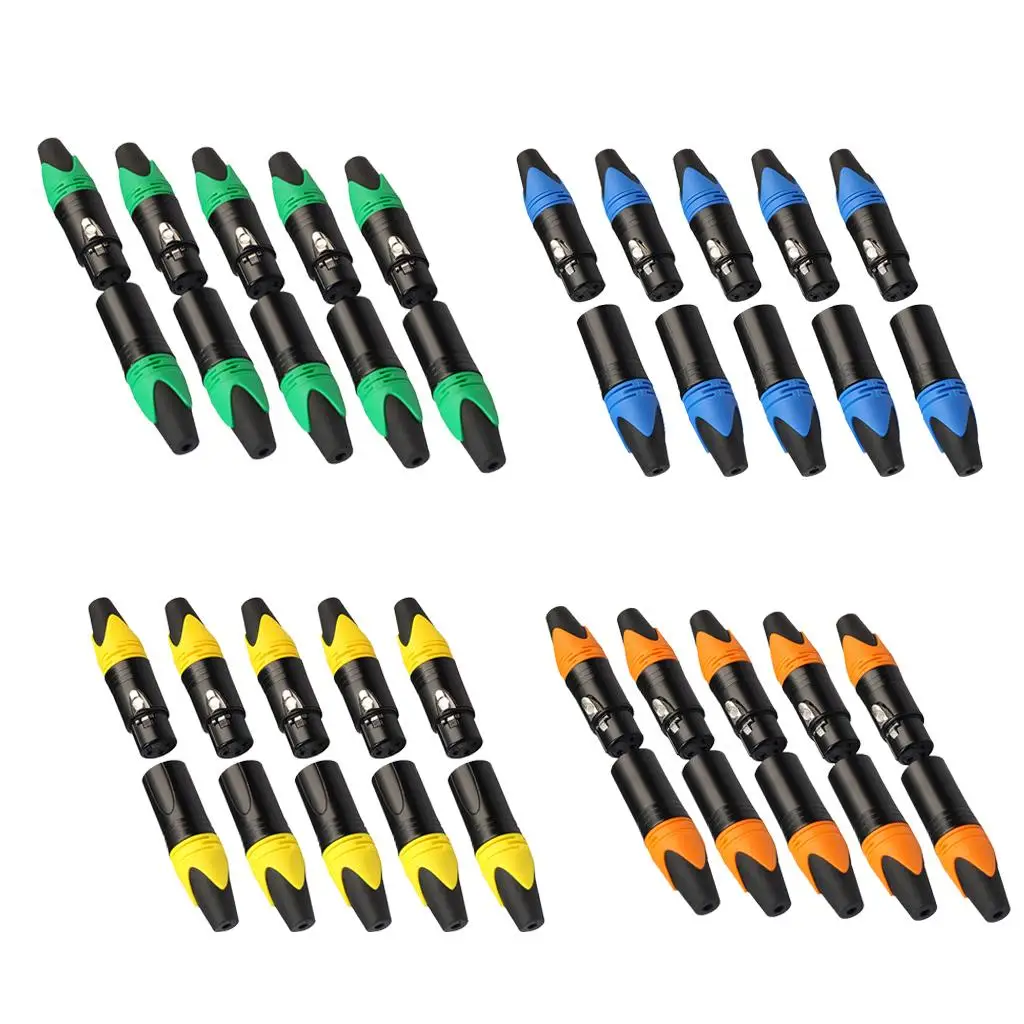 10 шт., 3-контактные разъемы XLR, 5 шт., 3-контактные штекеры XLR + 5 шт. XLR 3-контактные гнездовые разъемы
10 шт., 3-контактные разъемы XLR, 5 шт., 3-контактные штекеры XLR + 5 шт. XLR 3-контактные гнездовые разъемы