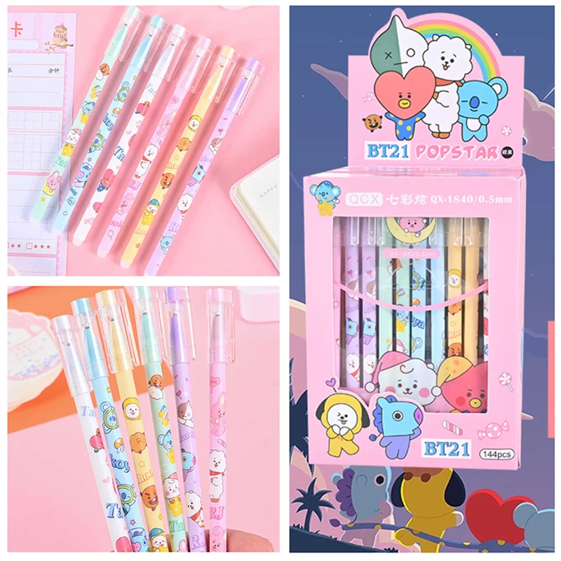 6Pcs/set Kpop Bt21 Erasable Gel Pen Cartoon Kawaii Anime Blue Black Pocket Pen Creative Office School Supplies Stationery Gifts
6Pcs/set Kpop Bt21 Erasable Gel Pen Cartoon Kawaii Anime Blue Black Pocket Pen Creative Office School Supplies Stationery Gifts